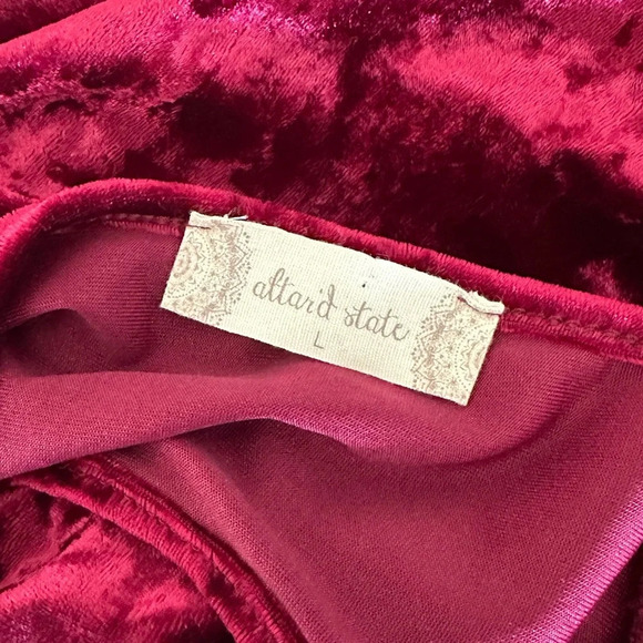 Altar’d State Burgundy Crushed Velvet Dress - Size Large - Like New Condition - Picture 8 of 11